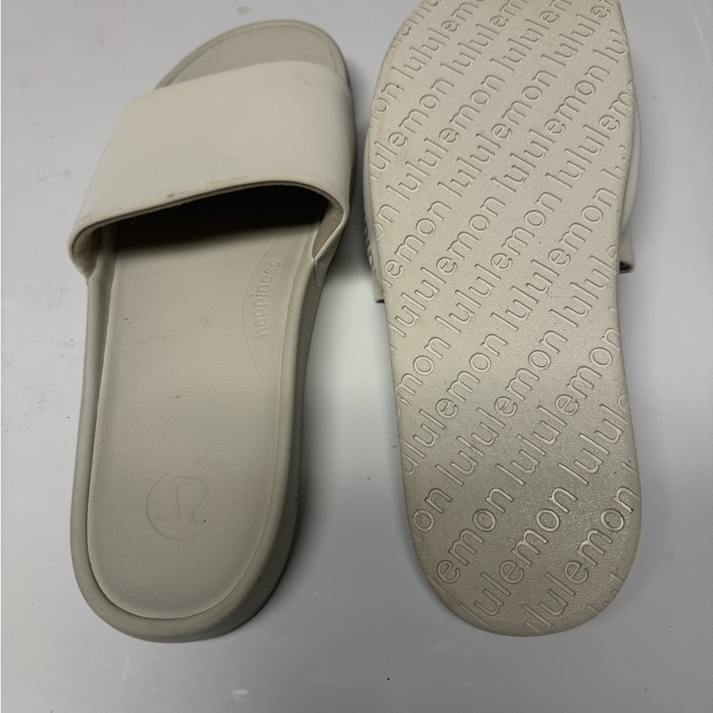 Lululemon White Slide Sandals